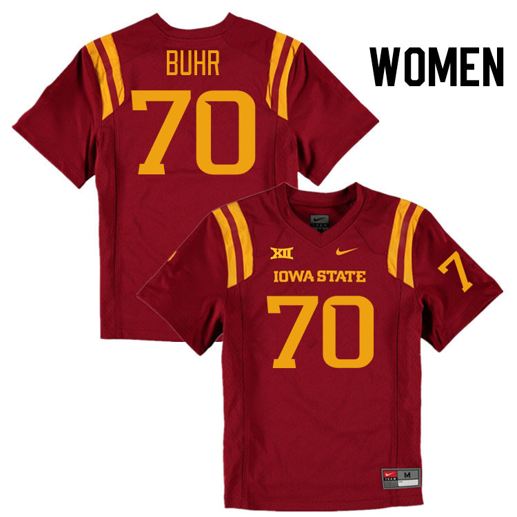 Women #70 Trevor Buhr Iowa State Cyclones College Football Jerseys Stitched Sale-Cardinal - Click Image to Close
